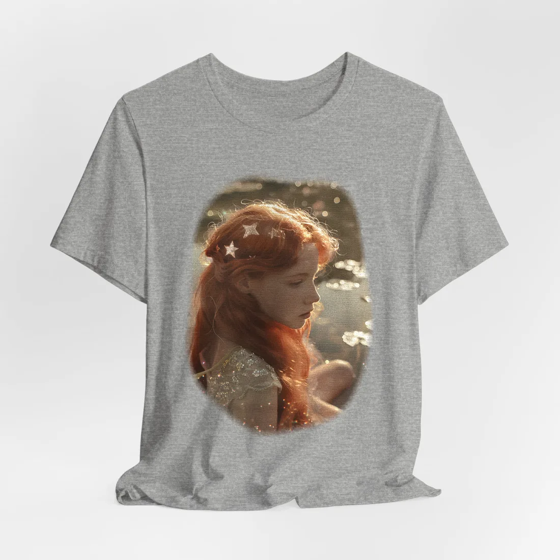 Sparkling Red Beauty: A Young Girl's Fiery Locks - T-Shirt (Athletic Heather)