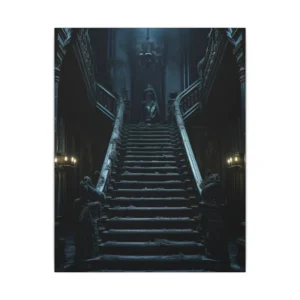 Haunted Staircase Gothic Hall Canvas Print
