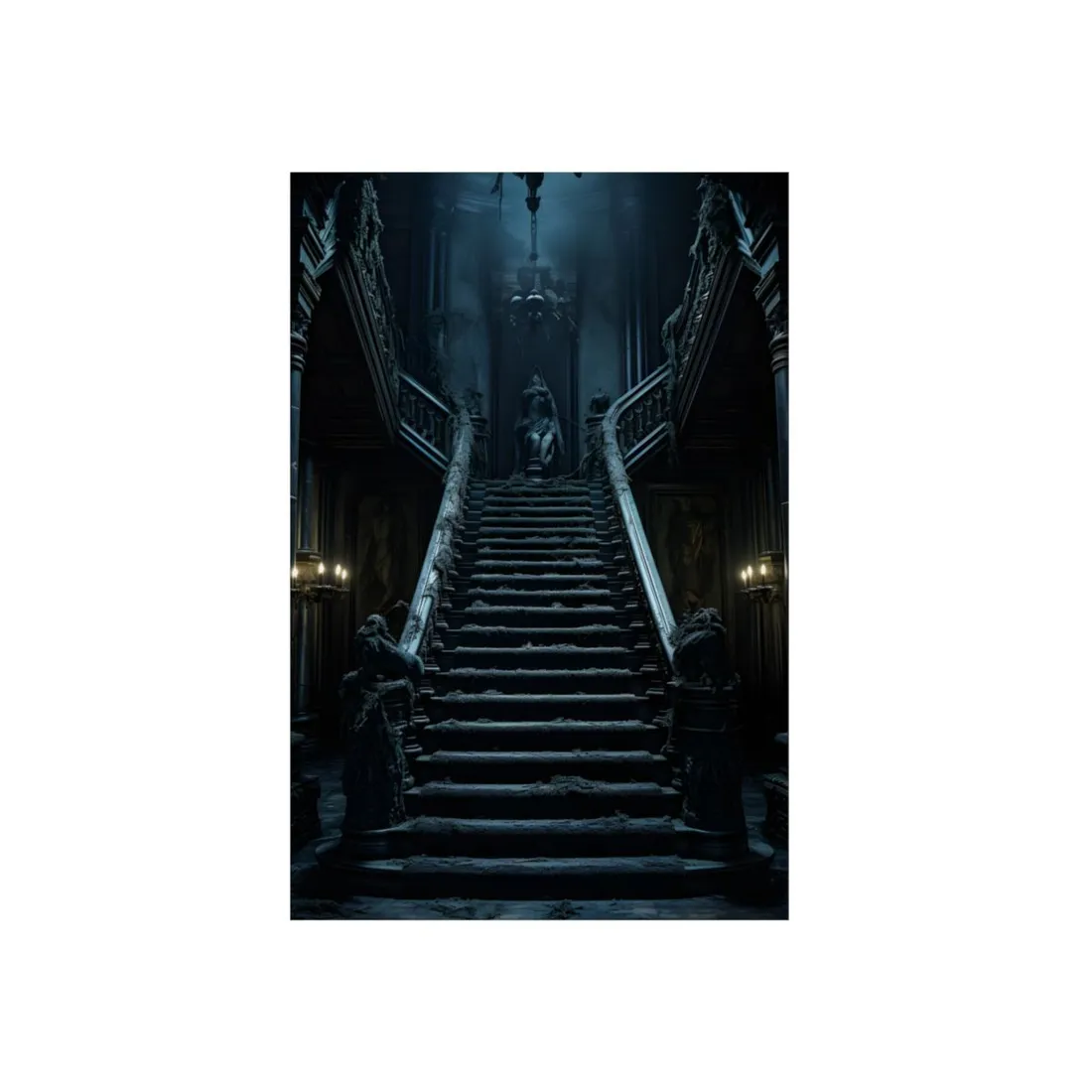 Spooky Gothic Mansion: Haunted Victorian Atmosphere - Metal Poster