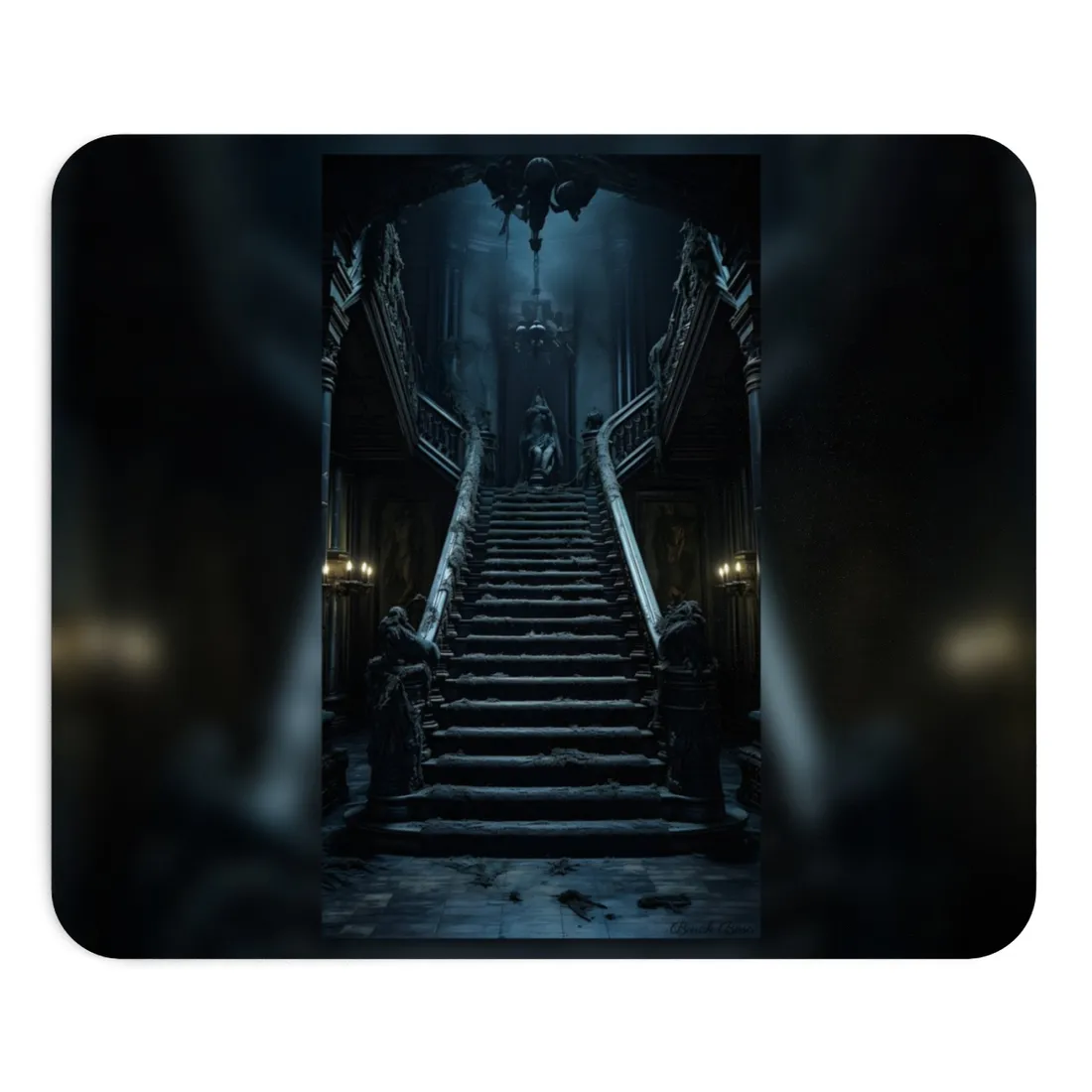 Spooky Gothic Mansion: Haunted Victorian Atmosphere - Mouse Pad