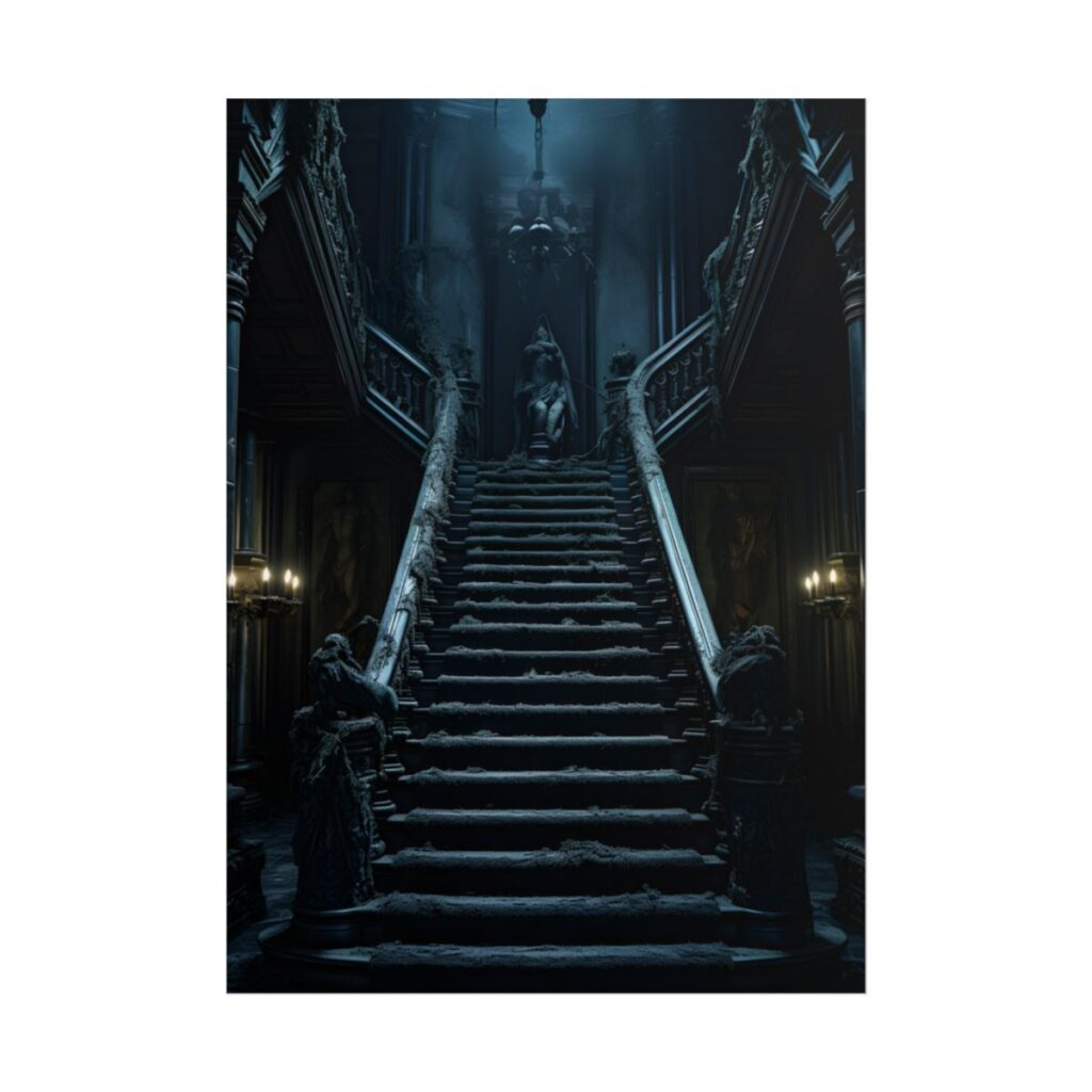 Spooky Gothic Mansion: Haunted Victorian Atmosphere - Poster