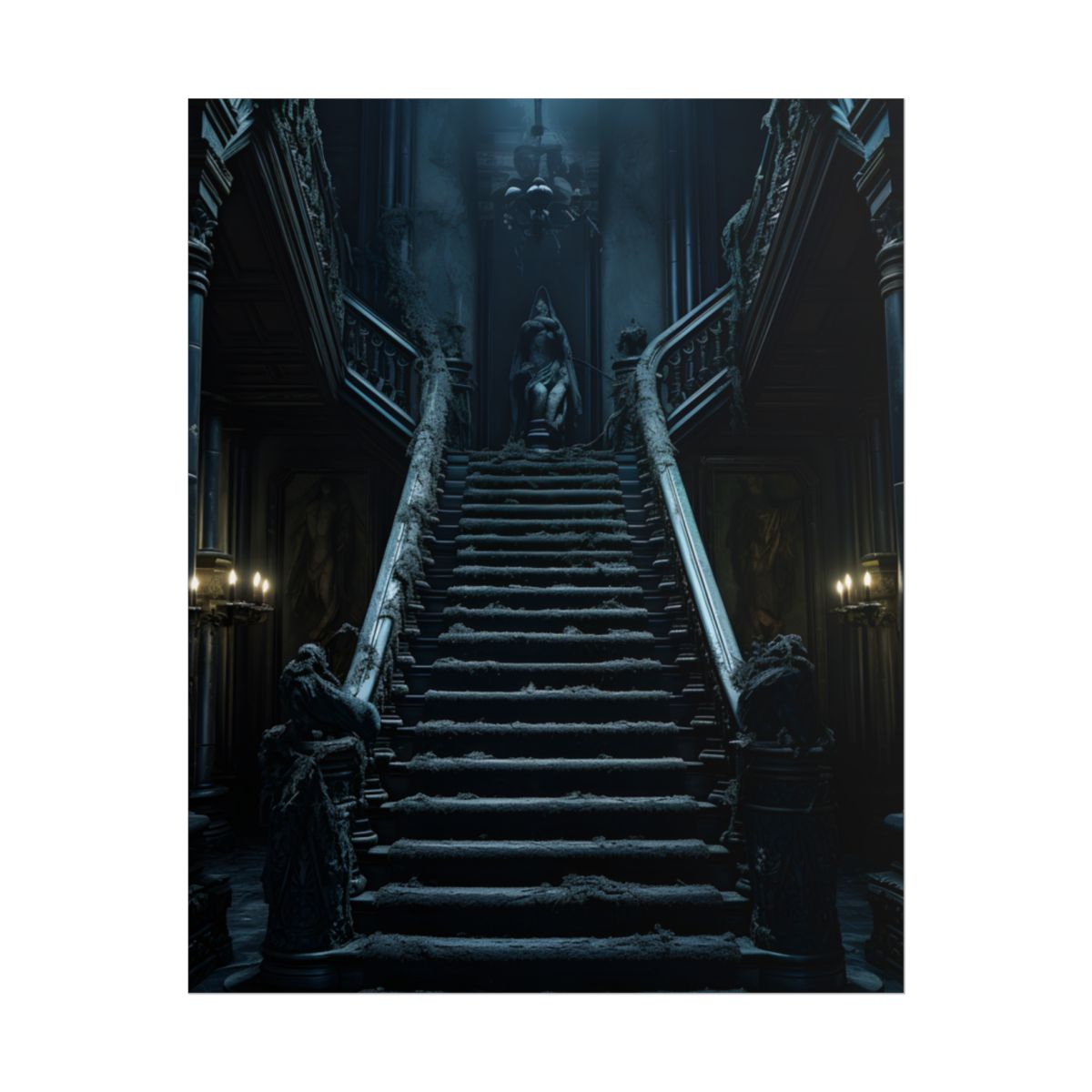 Spooky Gothic Mansion: Haunted Victorian Atmosphere - Poster