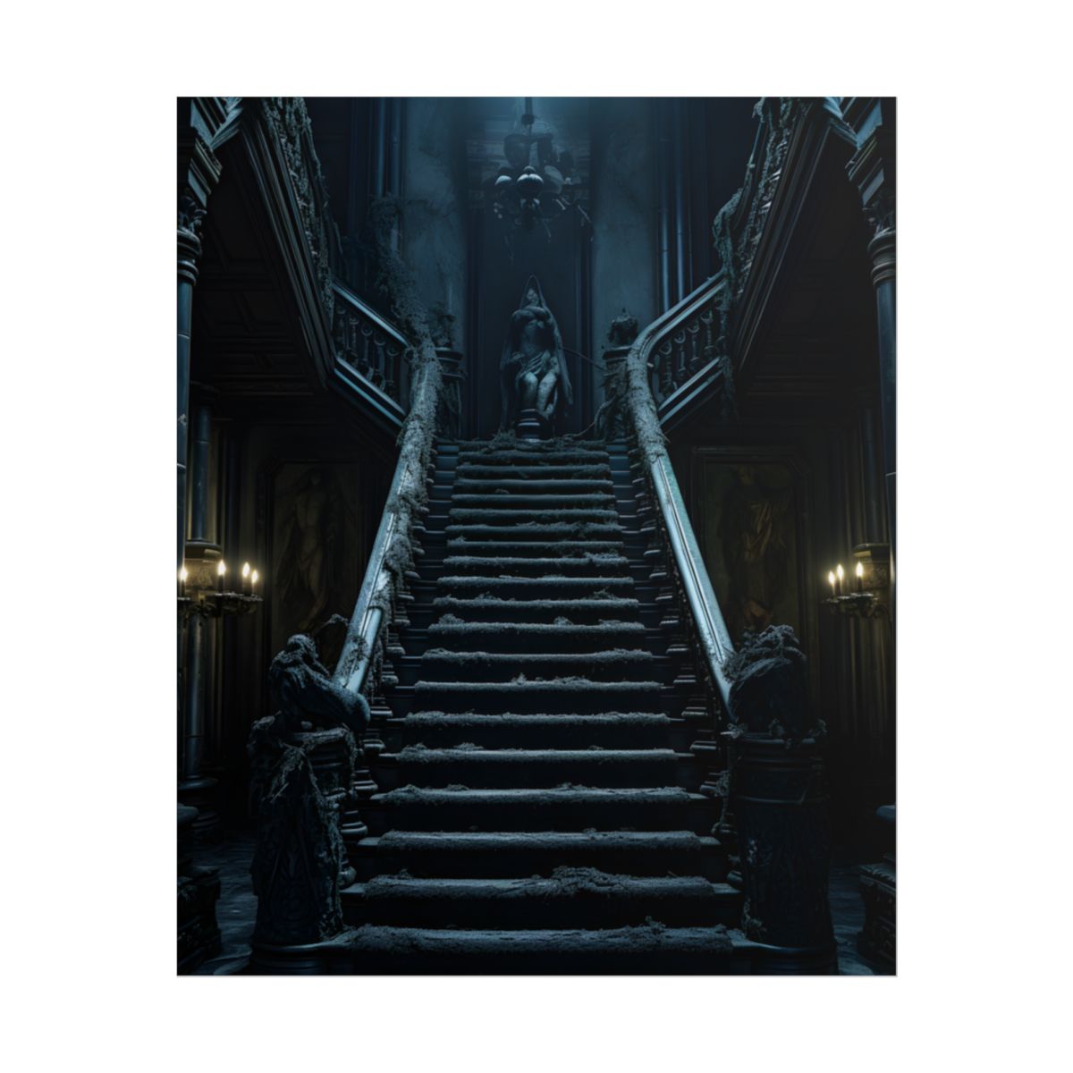 Spooky Gothic Mansion: Haunted Victorian Atmosphere - Poster