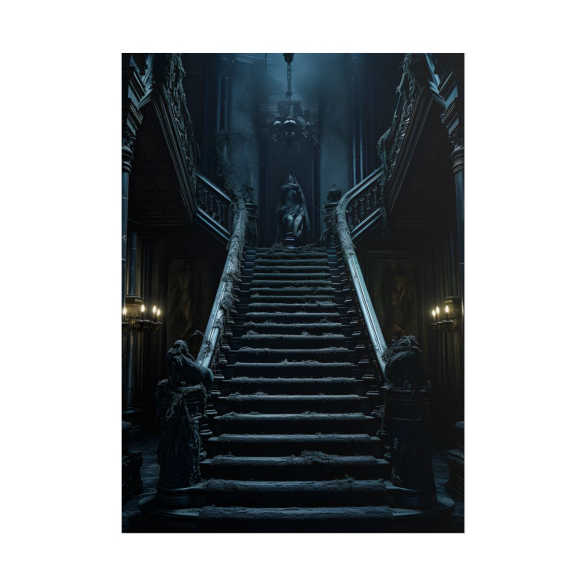 Spooky Gothic Mansion: Haunted Victorian Atmosphere - Poster