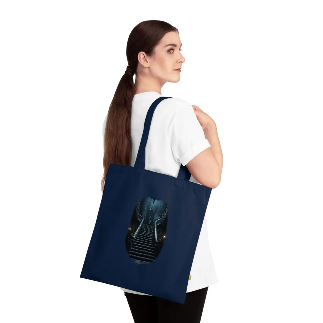 Spooky Gothic Mansion: Haunted Victorian Atmosphere - Tote Bag (French Navy)