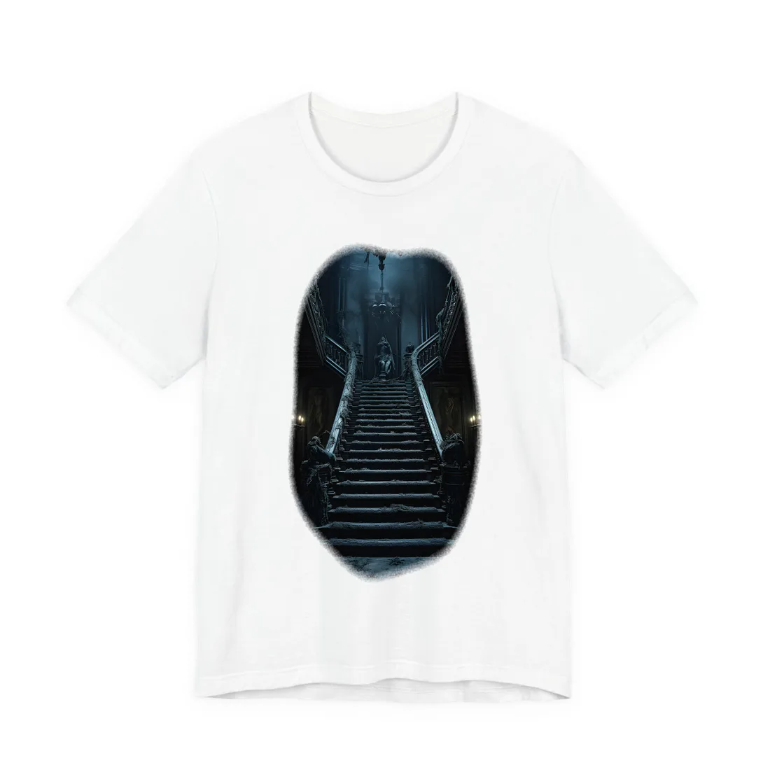 Spooky Gothic Mansion: Haunted Victorian Atmosphere - T-Shirt (White)