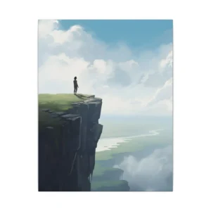 Lone Figure on Cliff Edge Canvas Print