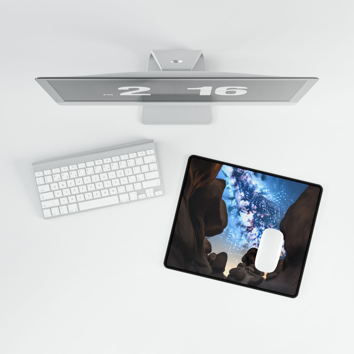 Stargazing Night Sky: Celestial Beauty of the Universe - Desk Mat