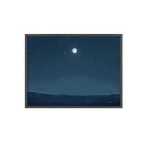 Night Sky with Moon Framed Poster