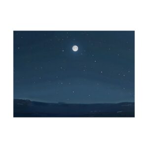 Night Sky with Moon Poster