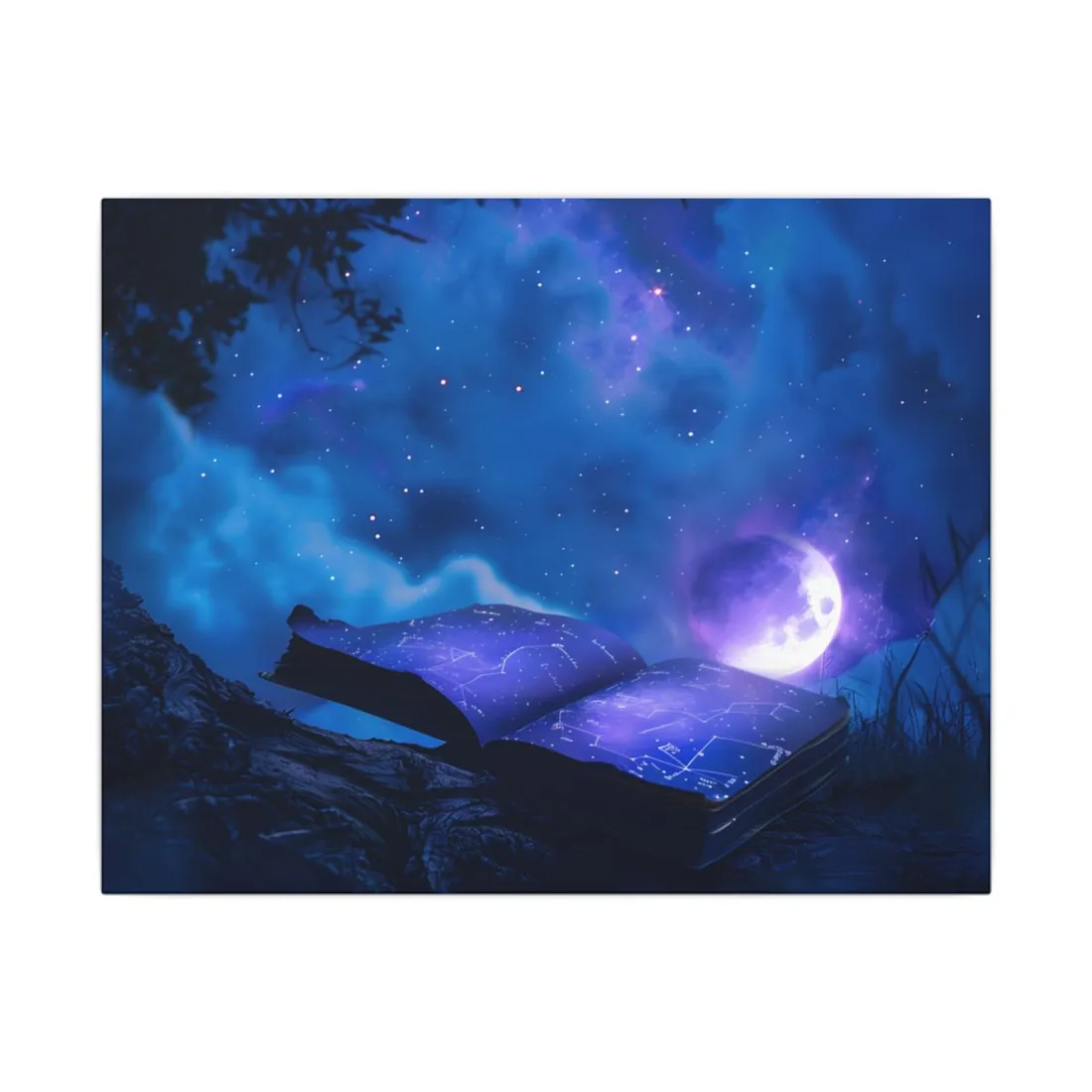 Starry Night Sky: Tranquil Celestial Scene - Canvas