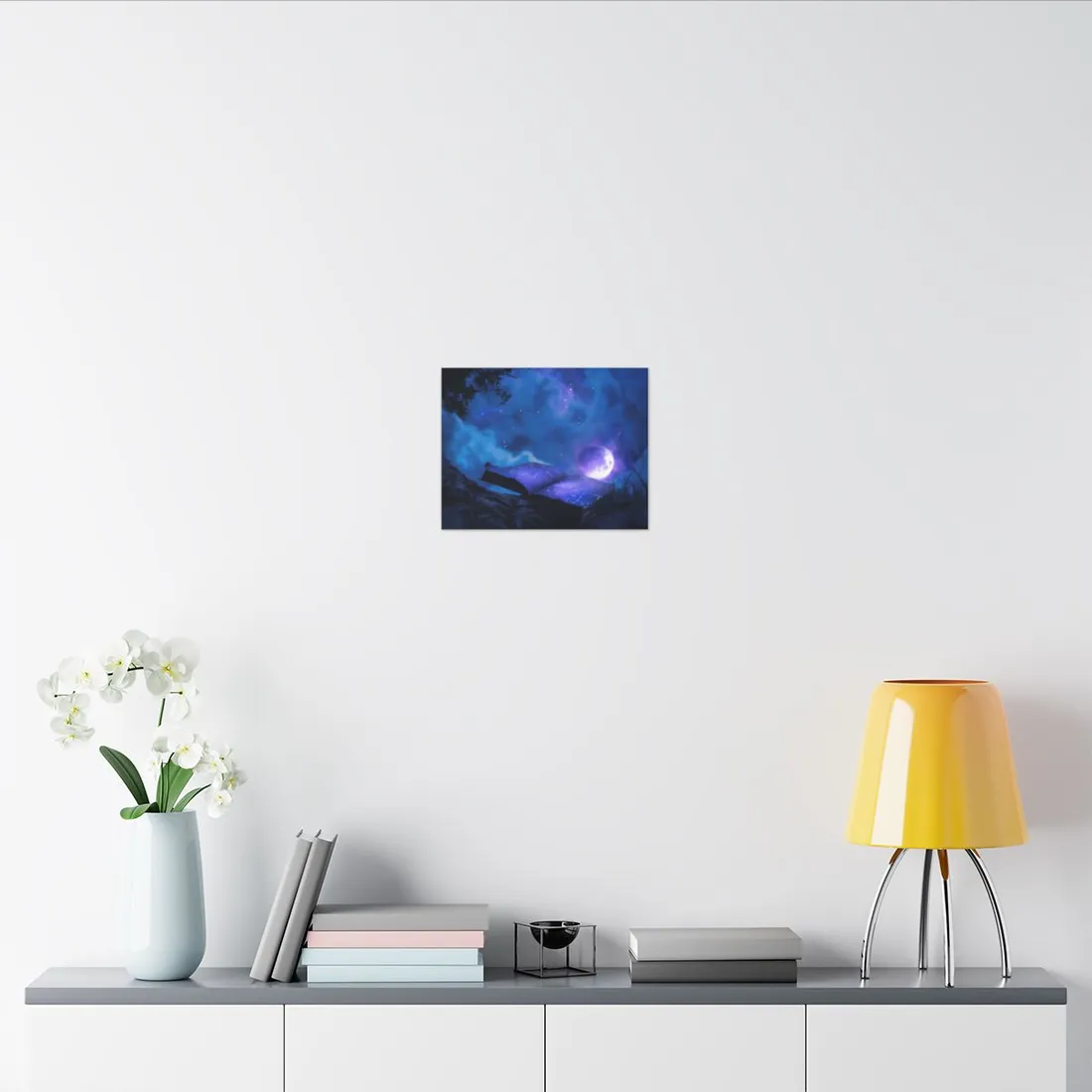 Starry Night Sky: Tranquil Celestial Scene - Canvas