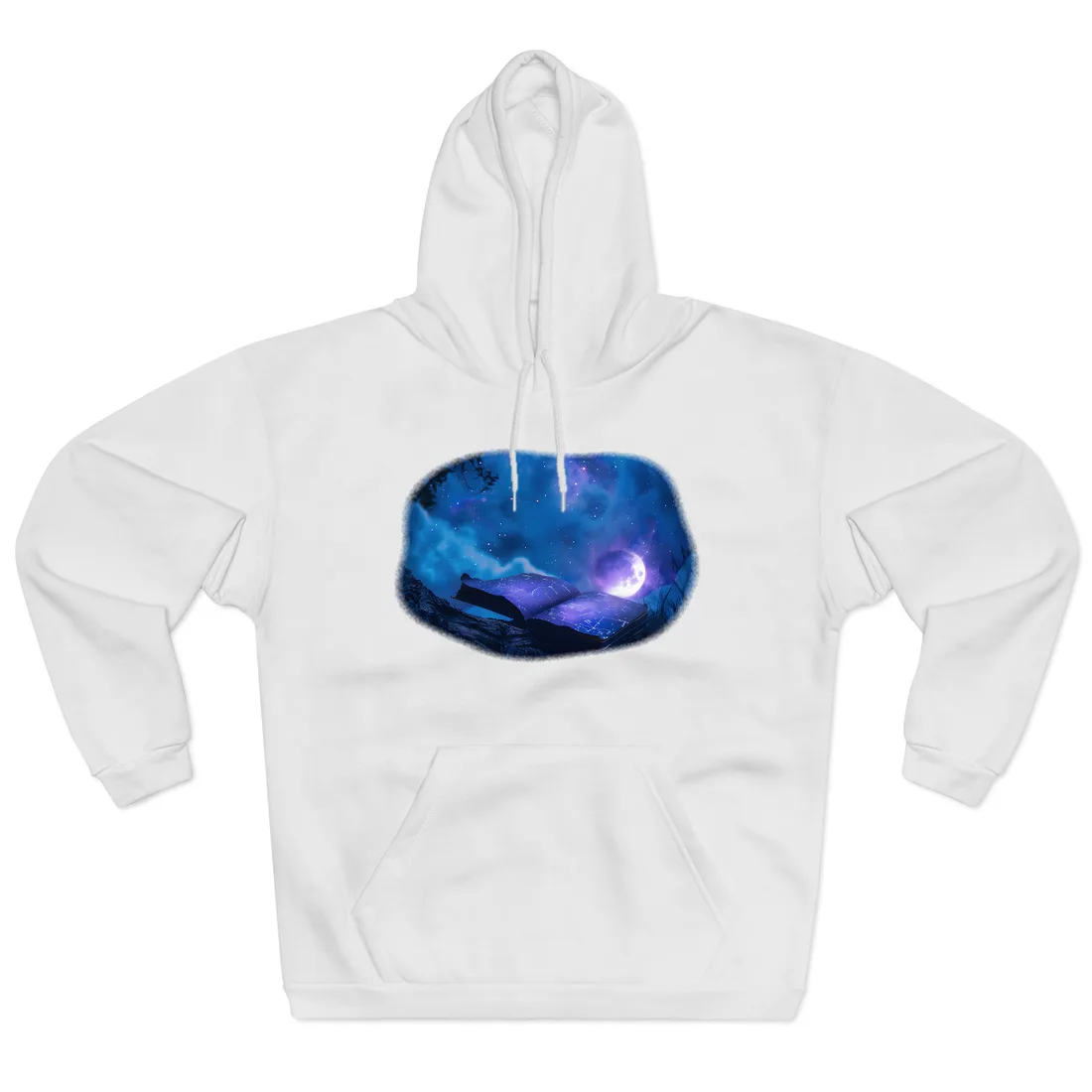 Starry Night Sky: Tranquil Celestial Scene - Hoodie (White)