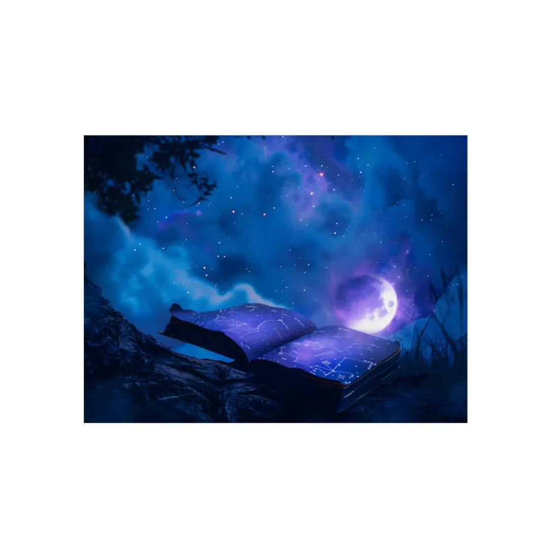 Starry Night Sky: Tranquil Celestial Scene - Metal Poster