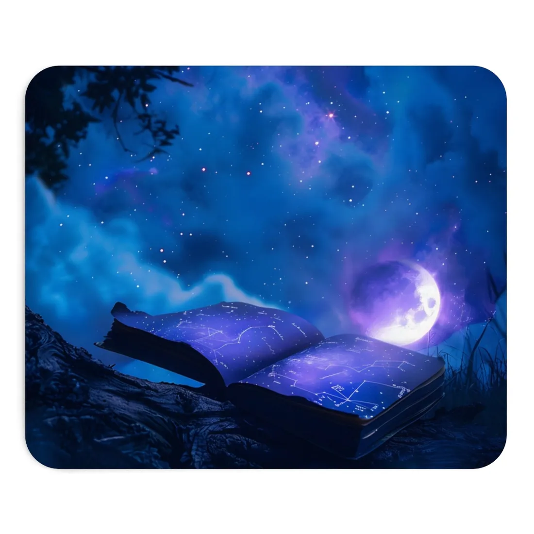 Starry Night Sky: Tranquil Celestial Scene - Mouse Pad