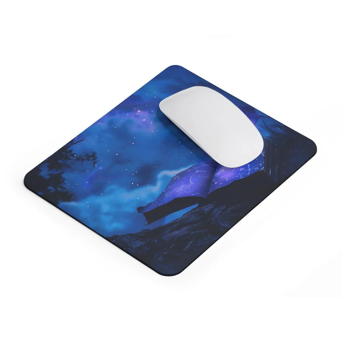 Starry Night Sky: Tranquil Celestial Scene - Mouse Pad