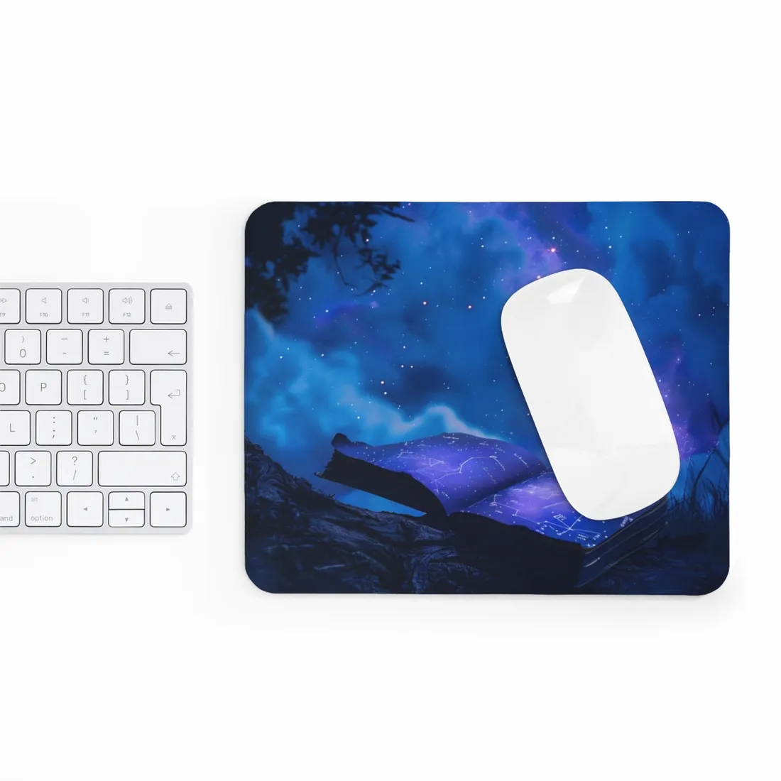 Starry Night Sky: Tranquil Celestial Scene - Mouse Pad