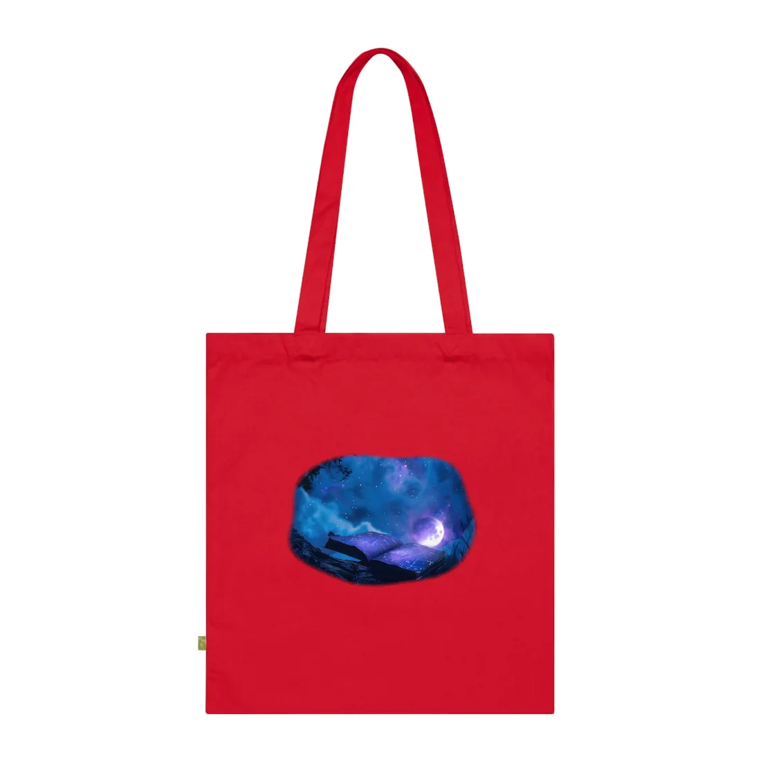 Starry Night Sky: Tranquil Celestial Scene - Tote Bag (Classic Red)