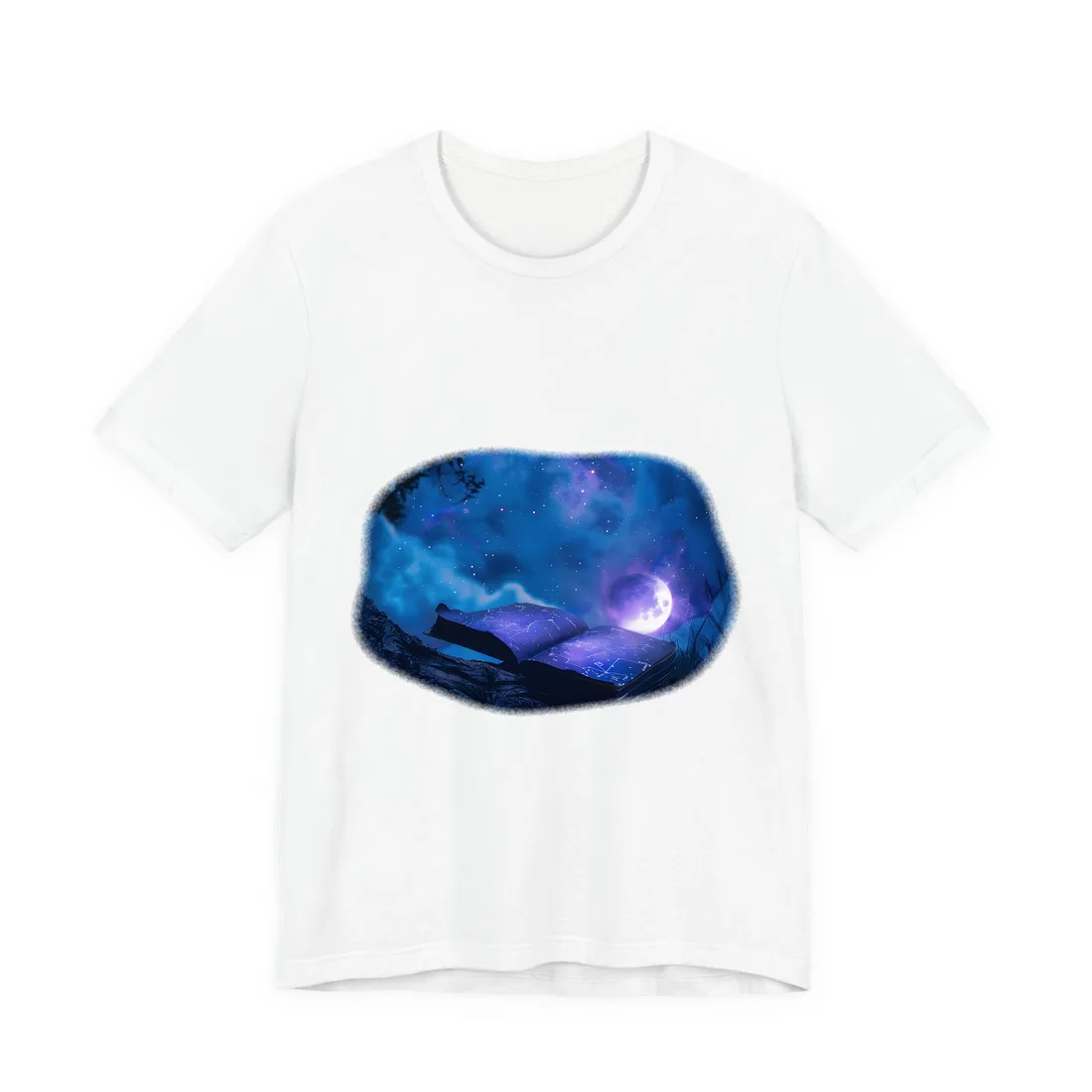Starry Night Sky: Tranquil Celestial Scene - T-Shirt (White)