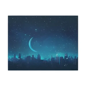 Crescent Moon City Canvas Print
