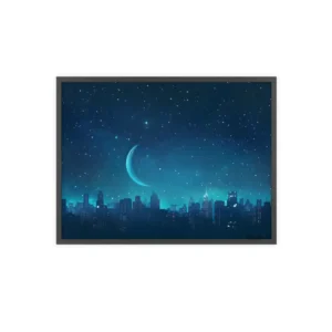 Crescent Moon City Framed Poster