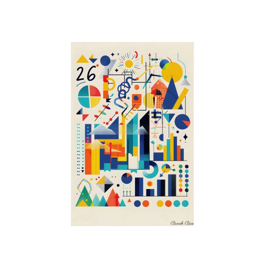 Statistics in Color: Modern Graphic Data - Metal Poster