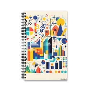 Abstract Geometric Charts Spiral Notebook