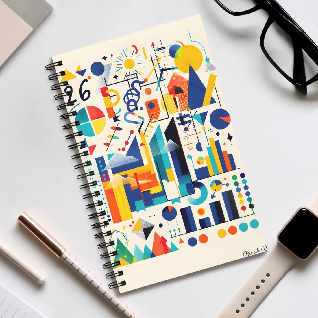 Statistics in Color: Modern Graphic Data - Spiral Notebook