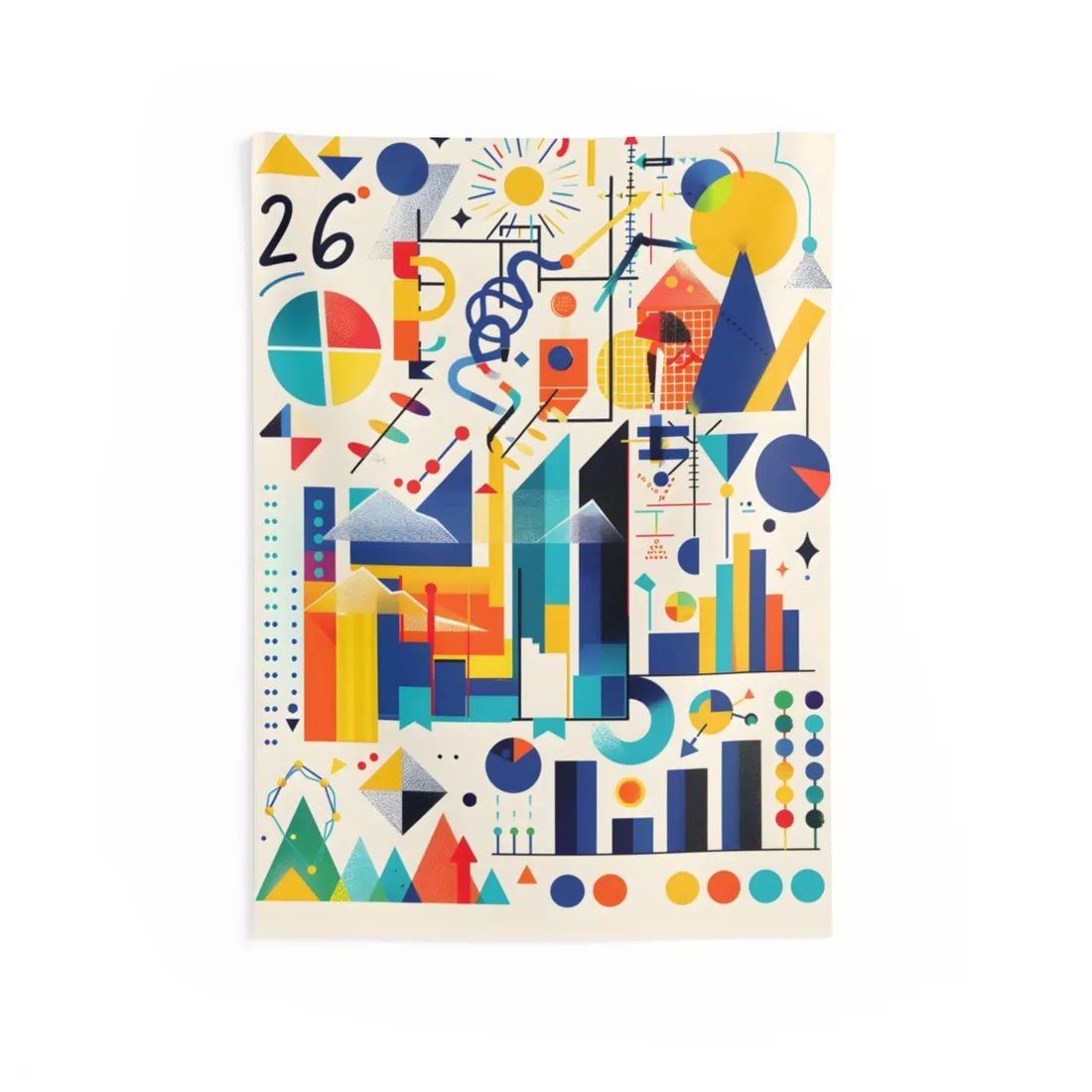 Statistics in Color: Modern Graphic Data - Wall Tapestry