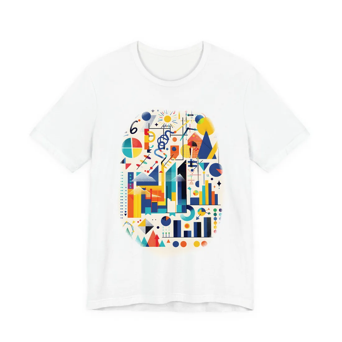 Statistics in Color: Modern Graphic Data - T-Shirt (White)