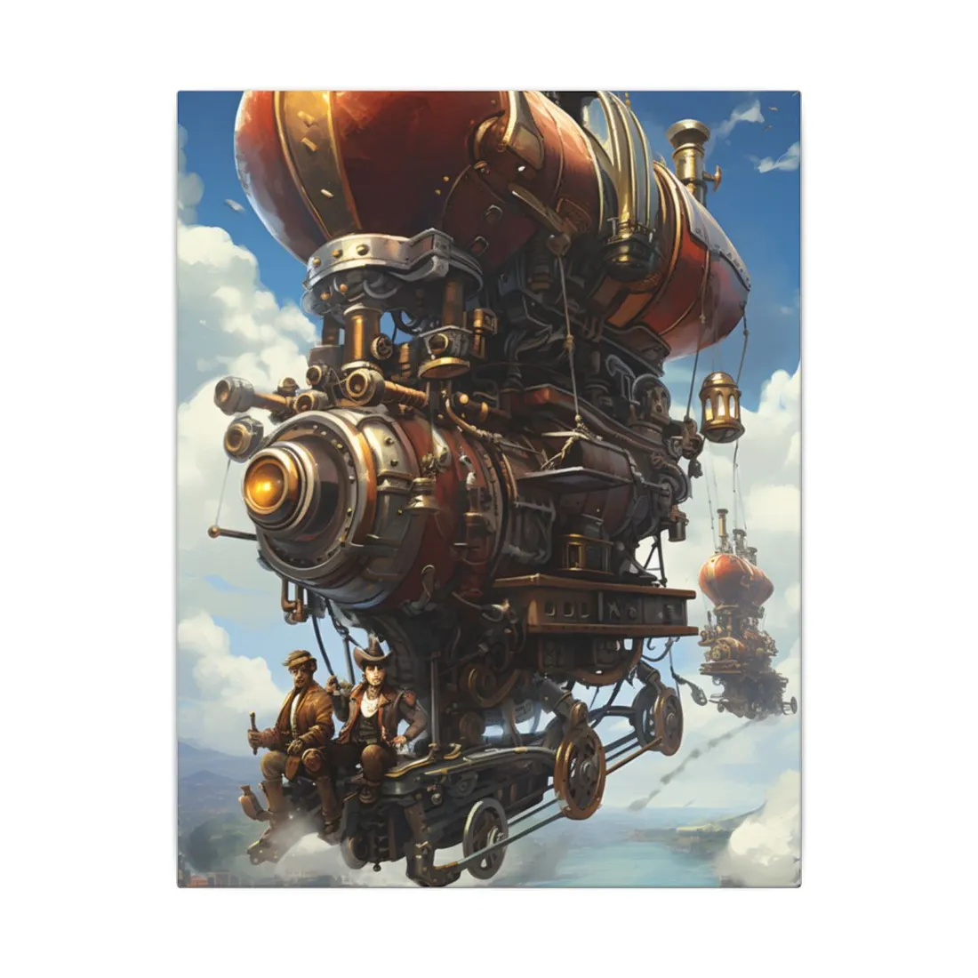 Steam Powered Sky-Liner Thrill Ride: Steampunk Race on Colum - Canvas