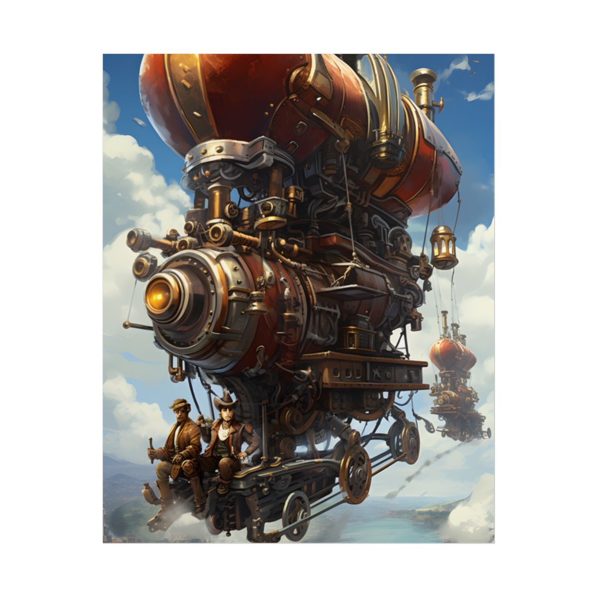 Steam Powered Sky-Liner Thrill Ride: Steampunk Race on Colum - Poster