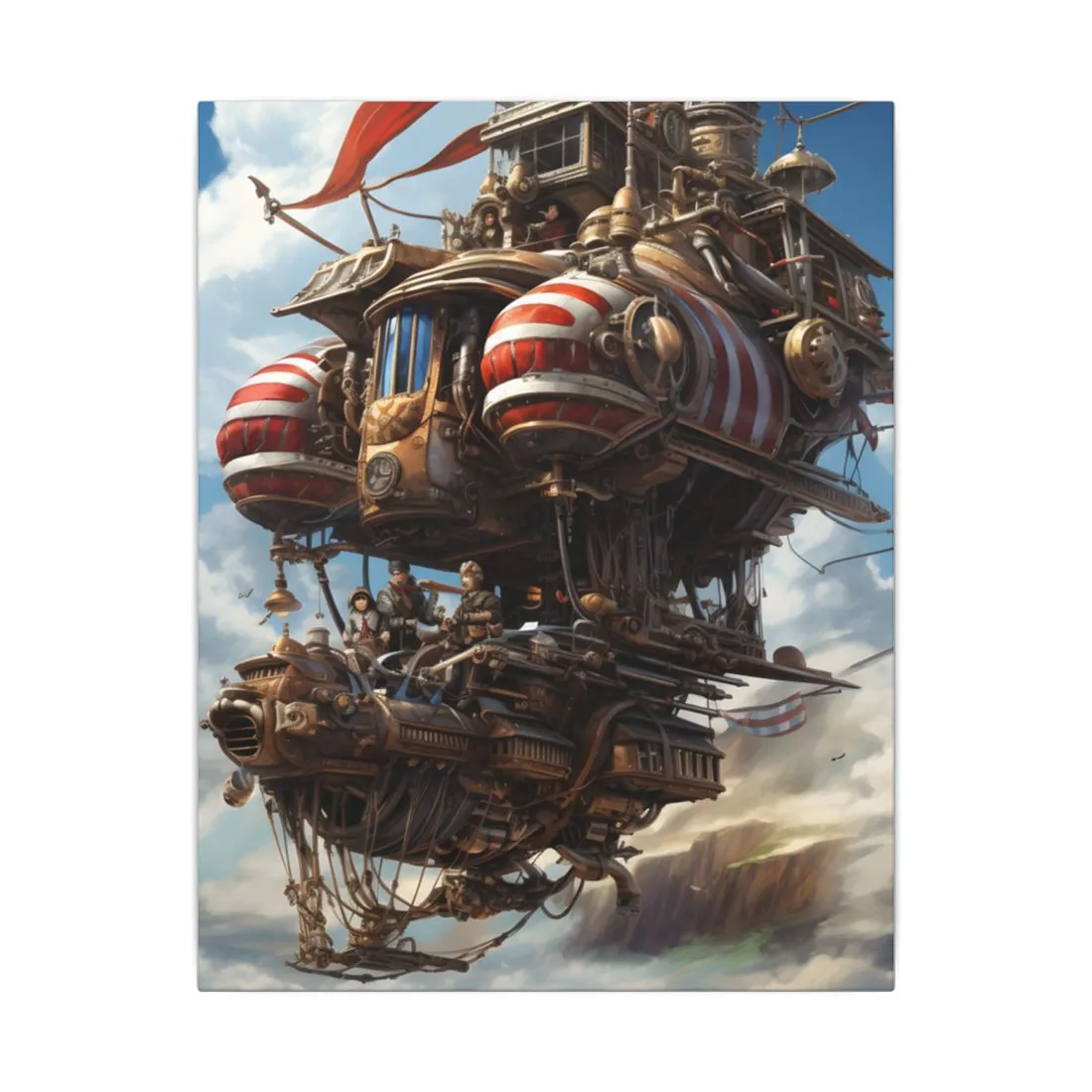 Steampunk Air Race Thrills: Early 20th Century Flight - Canvas