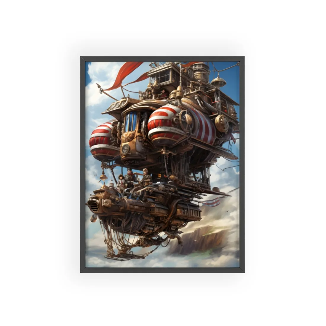 Steampunk Air Race Thrills: Early 20th Century Flight - Framed Poster