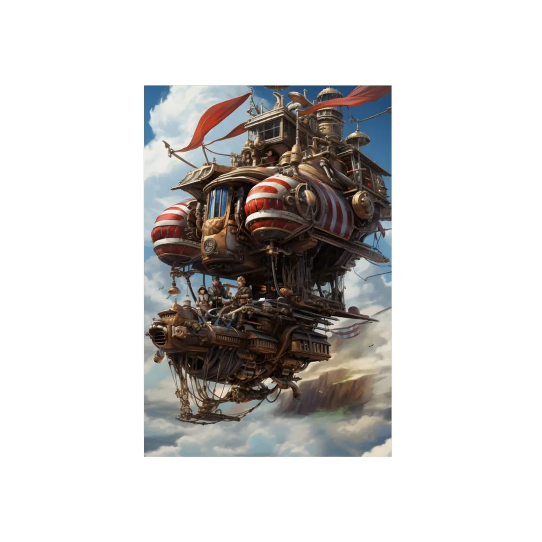 Steampunk Air Race Thrills: Early 20th Century Flight - Metal Poster