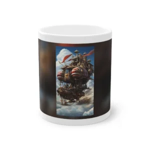 Steampunk Airship Above Clouds Mug
