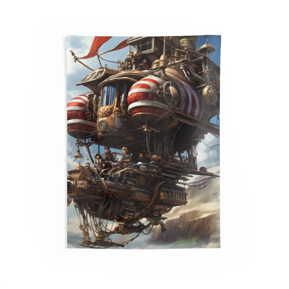 Steampunk Air Race Thrills: Early 20th Century Flight - Wall Tapestry