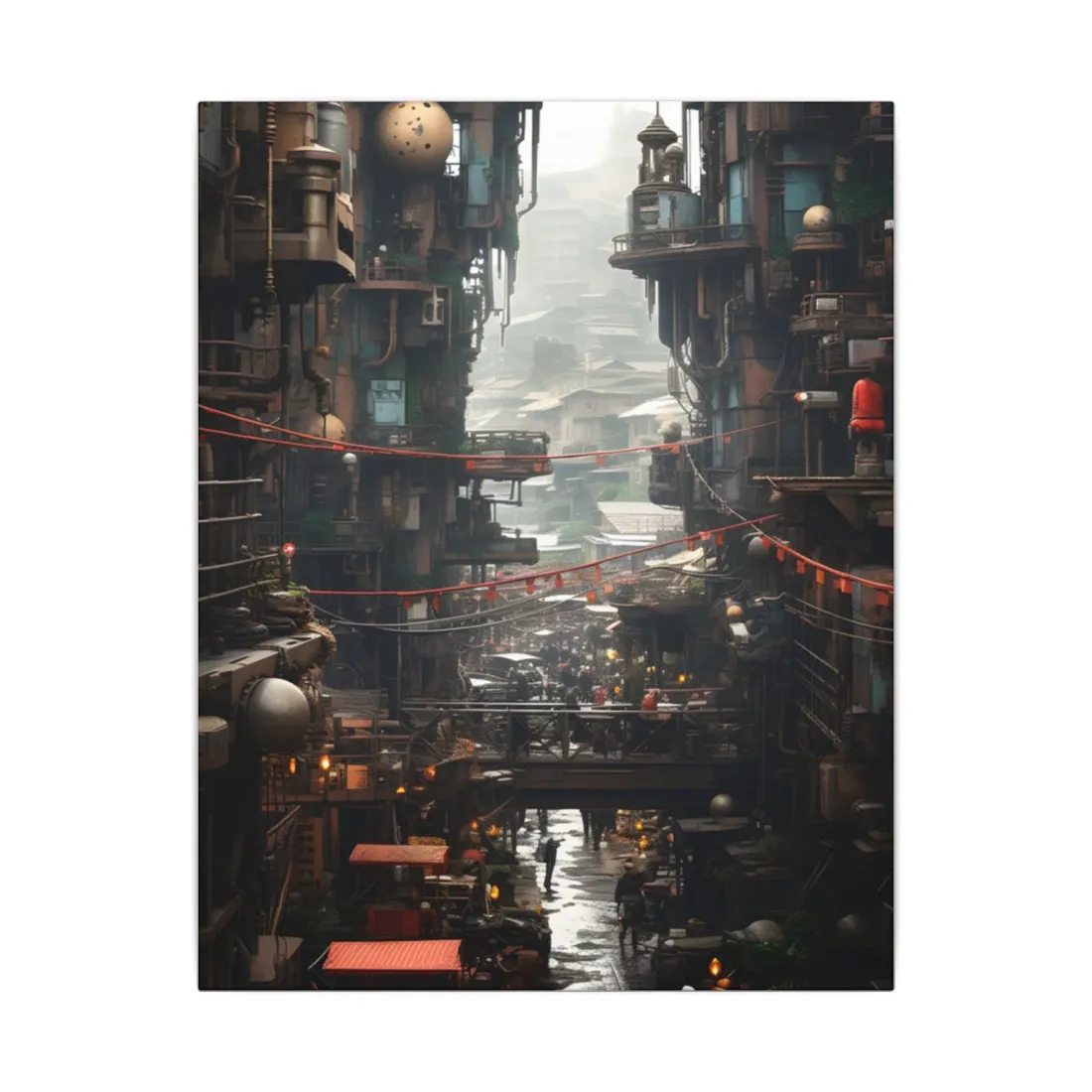 Steampunk Apocalypse: Abandoned Cityscape Digital Art - Canvas