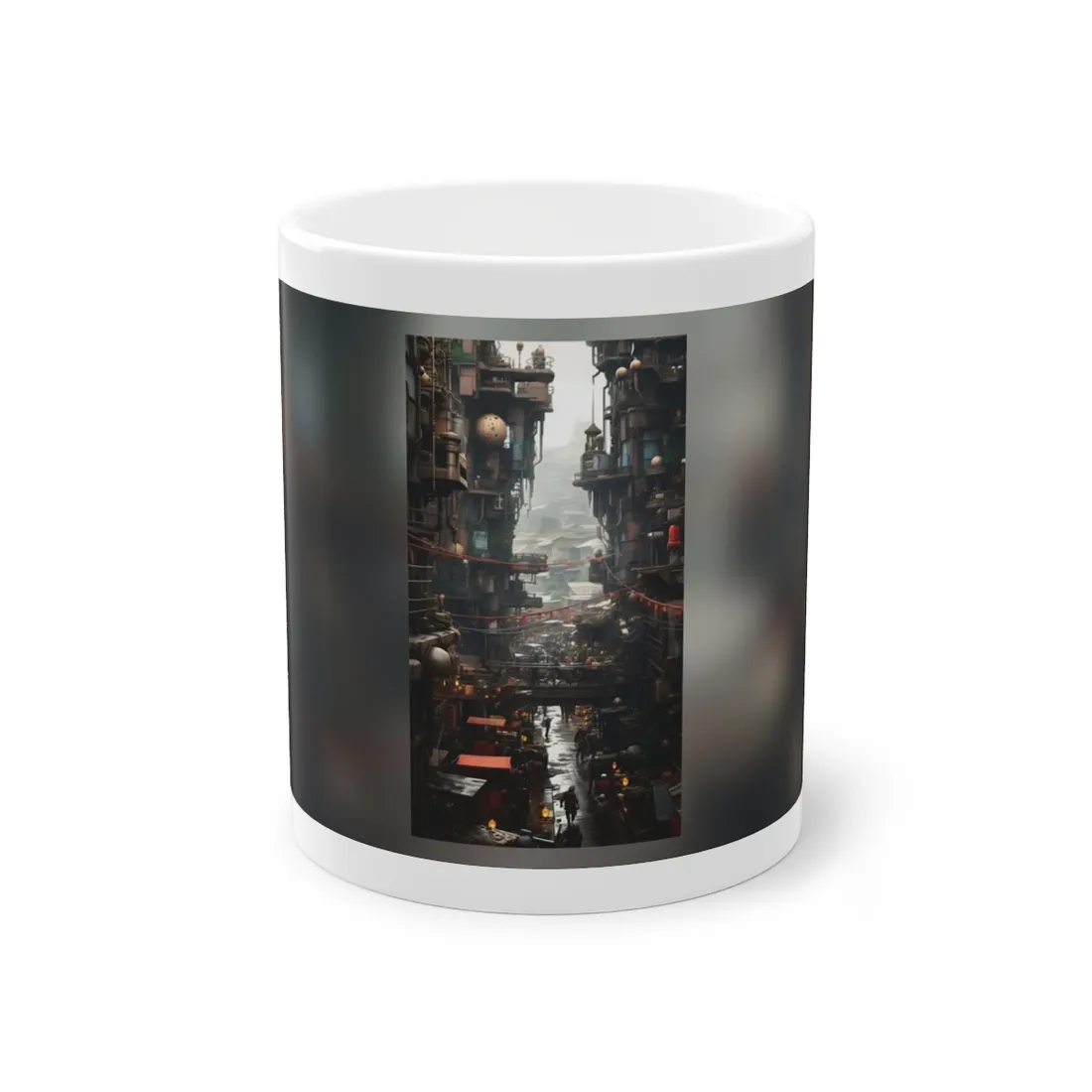 Steampunk Apocalypse: Abandoned Cityscape Digital Art - Mug