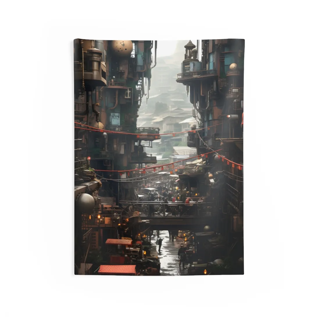 Steampunk Apocalypse: Abandoned Cityscape Digital Art - Wall Tapestry