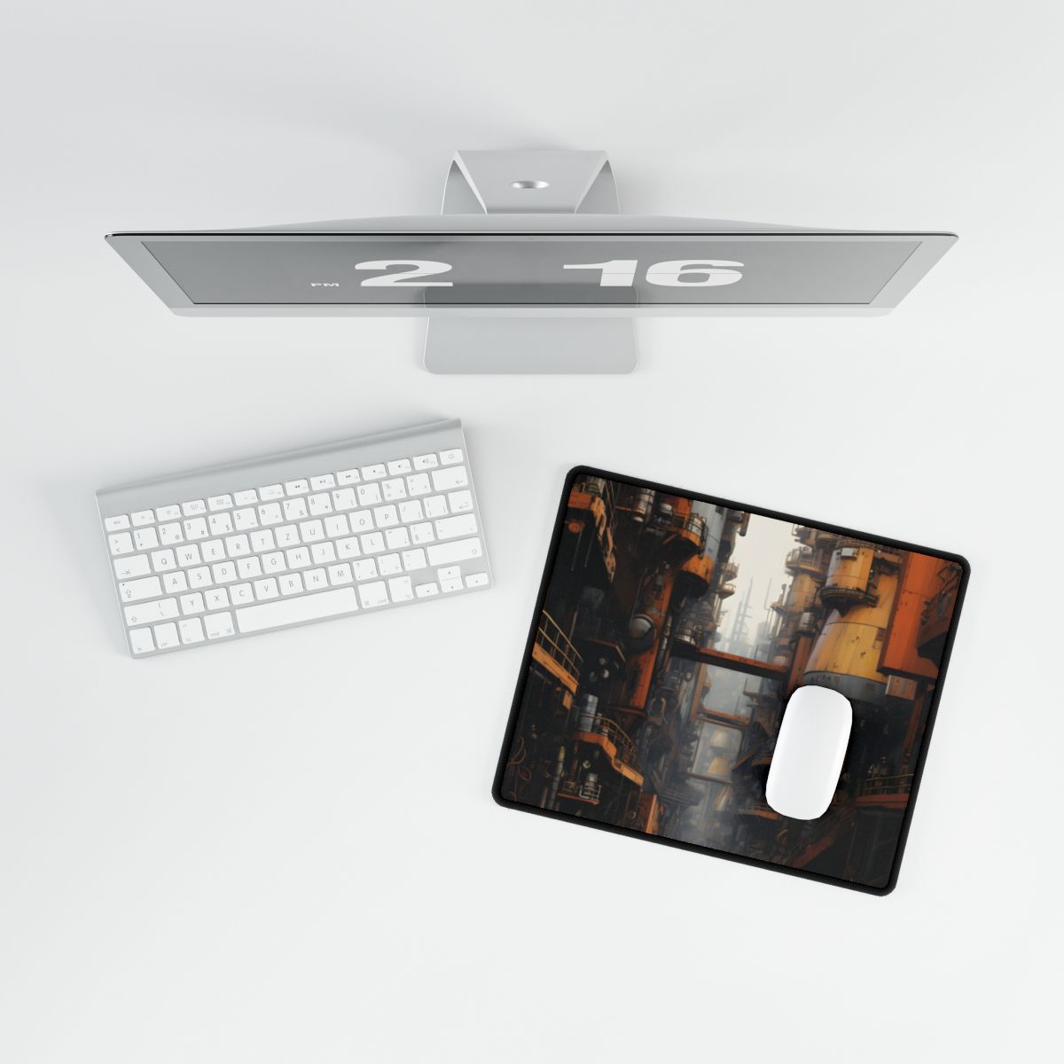 Steampunk Apocalypse: Post-Apocalyptic Cityscape - Desk Mat
