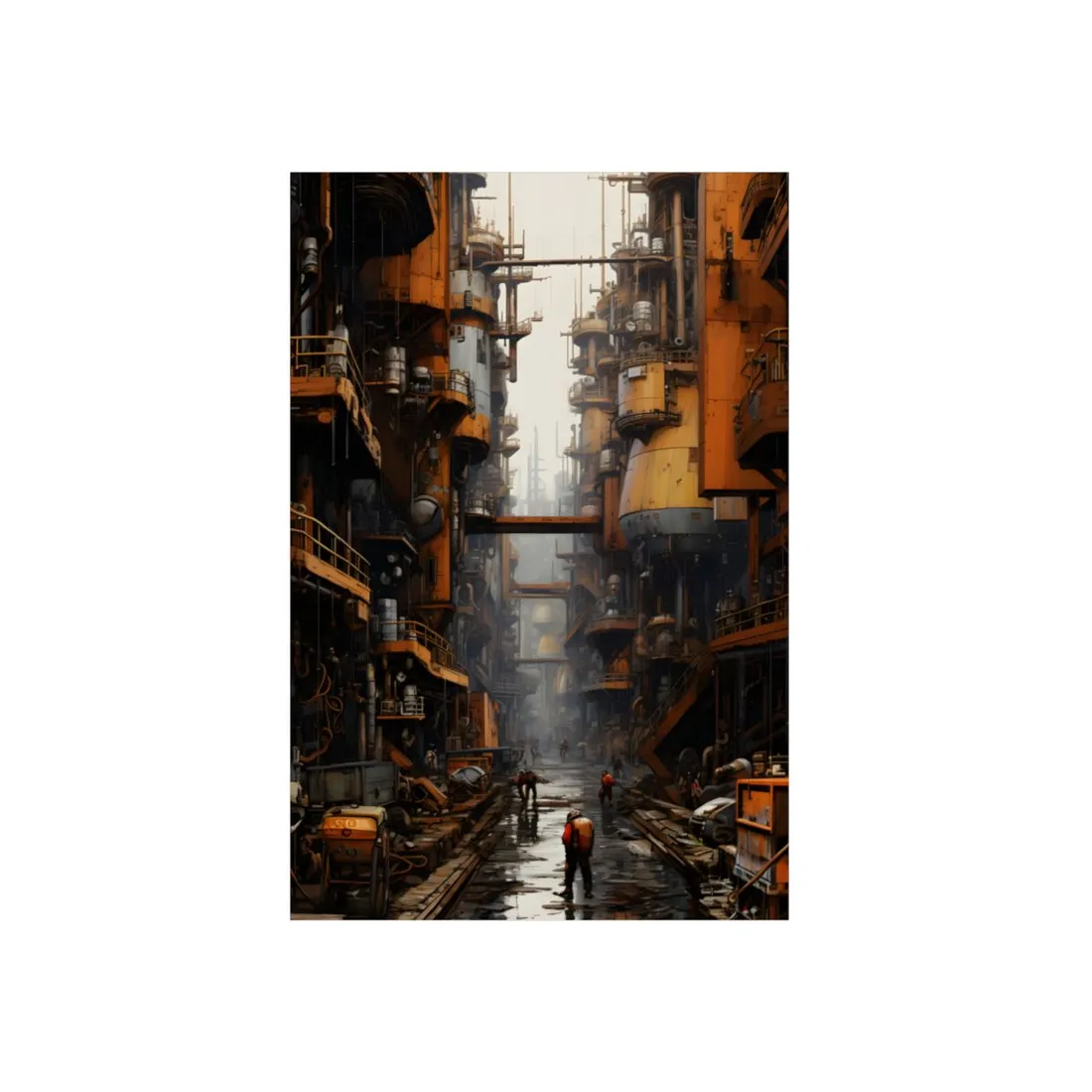 Steampunk Apocalypse: Post-Apocalyptic Cityscape - Metal Poster