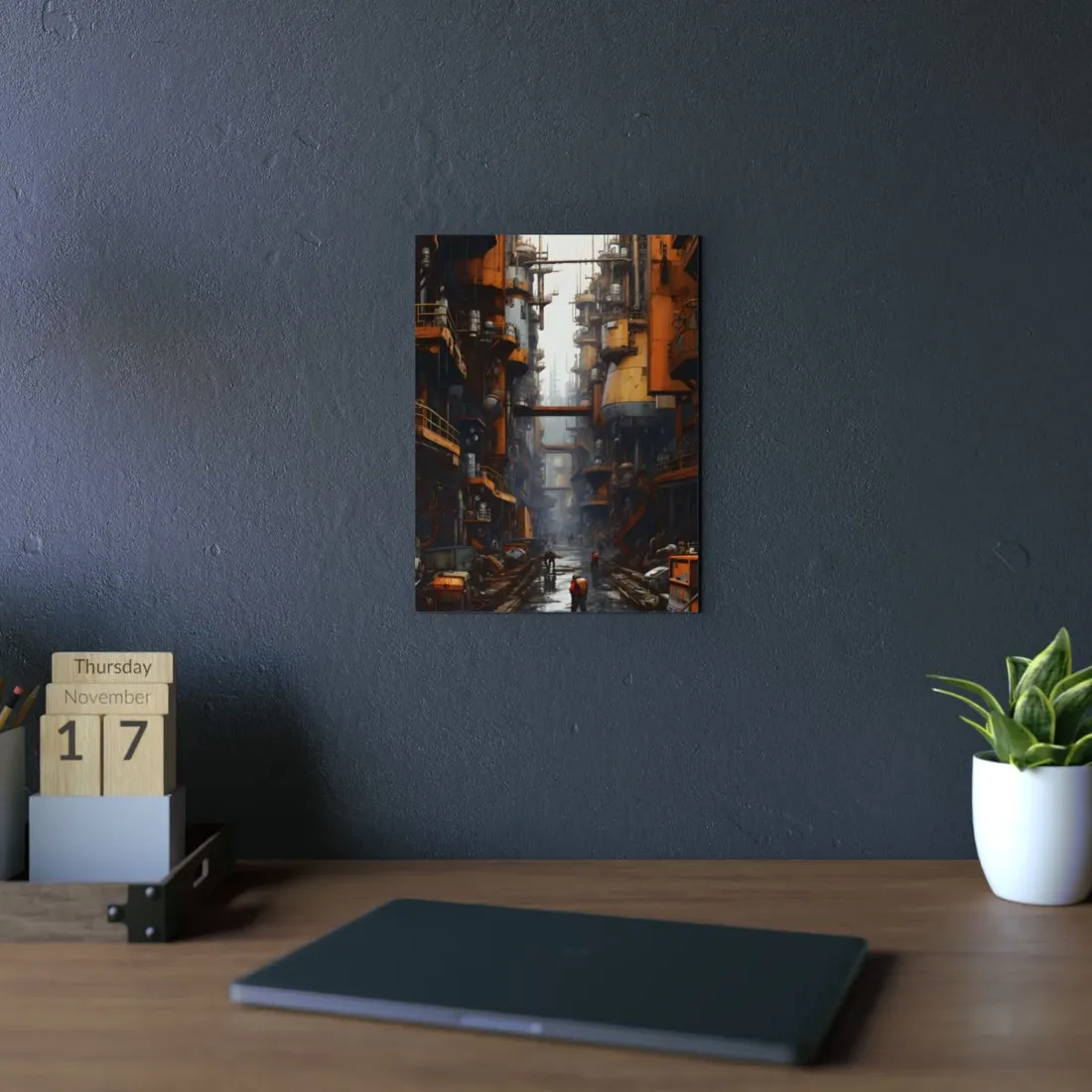 Steampunk Apocalypse: Post-Apocalyptic Cityscape - Metal Poster