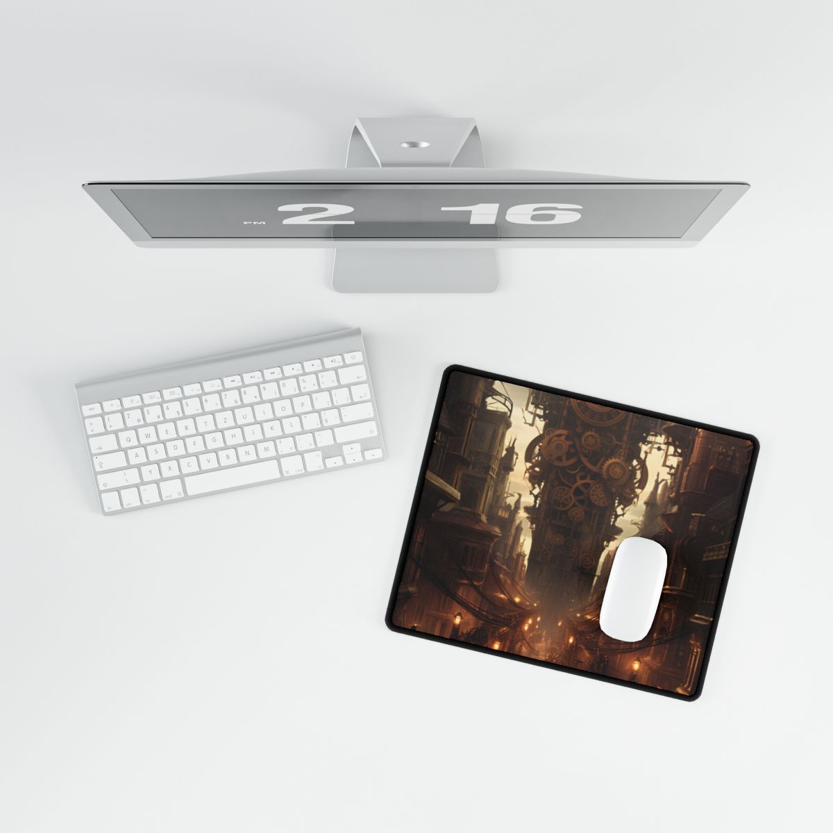 Steampunk City: A Glimpse into Industrial Paradise - Desk Mat
