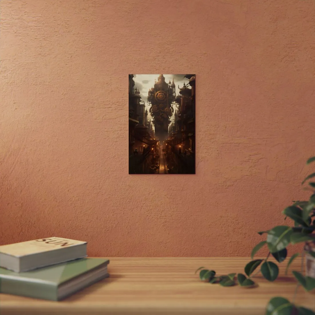 Steampunk City: A Glimpse into Industrial Paradise - Metal Poster