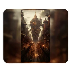 Brass Clockwork Metropolis Mouse Pad