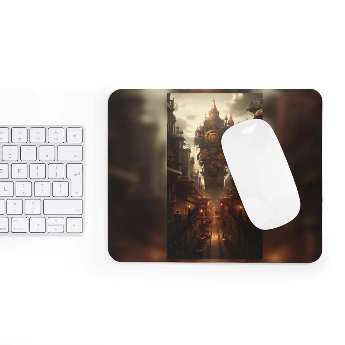 Steampunk City: A Glimpse into Industrial Paradise - Mouse Pad