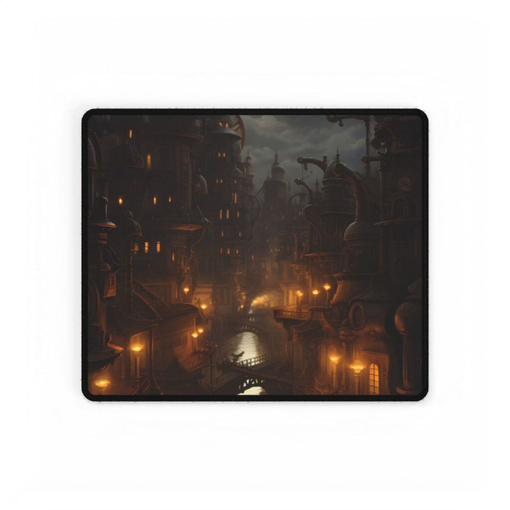 Steampunk City: Whirring Wheels & Brass Towers - Desk Mat