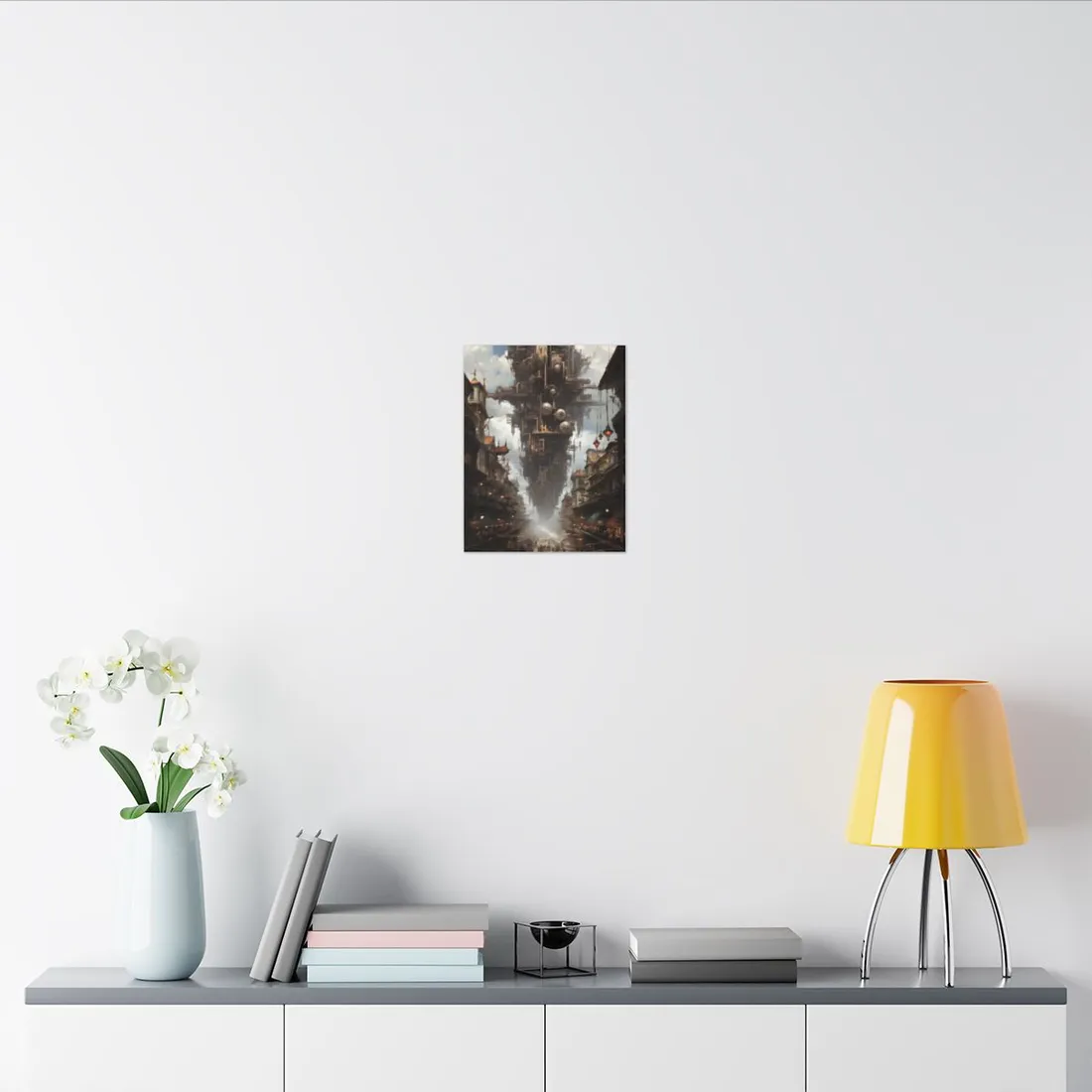 Steampunk Cityscape: A Glimpse into a Futuristic Industrial Era - Canvas