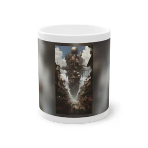 Floating Steampunk City Tower Mug